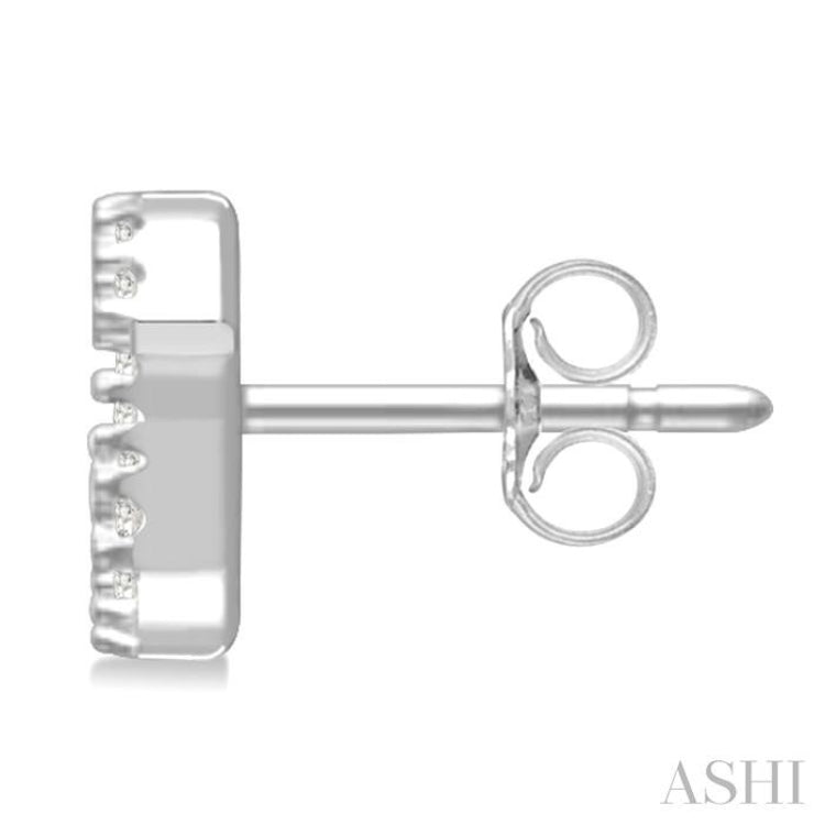 1/8 Ctw Initial 'G' Single Cut Diamond Earrings in 10K White Gold 1/8 Ctw Initial 'G' Single Cut Diamond Earrings in 10K White Gold