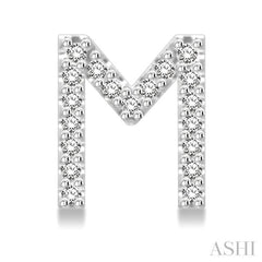 1/8 Ctw Initial 'M' Single Cut Diamond Earrings in 10K White Gold 1/8 Ctw Initial 'M' Single Cut Diamond Earrings in 10K White Gold