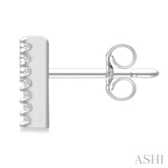 1/8 Ctw Initial 'M' Single Cut Diamond Earrings in 10K White Gold 1/8 Ctw Initial 'M' Single Cut Diamond Earrings in 10K White Gold