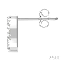 1/8 Ctw Initial 'Q' Single Cut Diamond Earrings in 10K White Gold 1/8 Ctw Initial 'Q' Single Cut Diamond Earrings in 10K White Gold