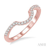 1/5 Ctw Curved Center Round Cut Diamond Wedding Band in 14K Rose Gold