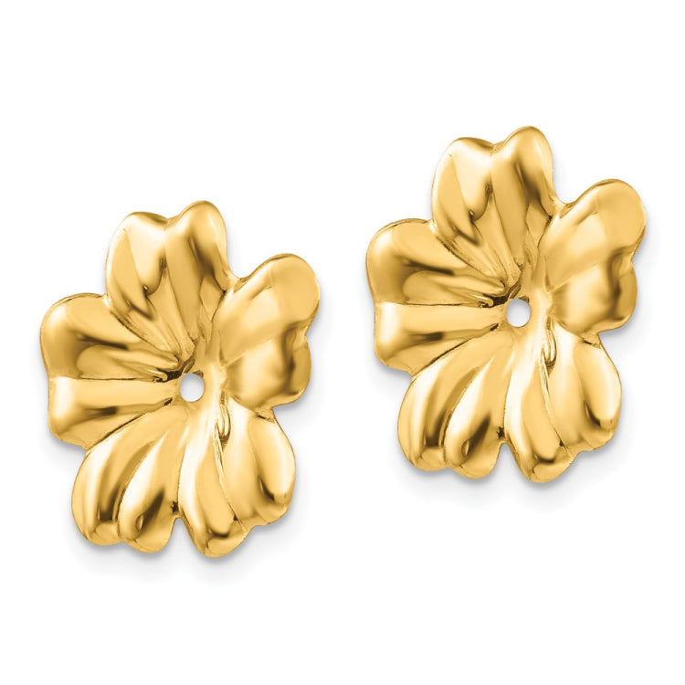 14k Polished Floral Earring Jackets 14k Polished Floral Earring Jackets