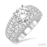 1 1/3 Ctw Diamond Semi-Mount Engagement Ring in 14K White Gold