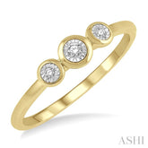 1/20 Ctw Triple Circle Round Cut Diamond Past Present and Future Promise Ring in 10K Yellow Gold
