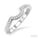 1/10 Ctw Round Cut Diamond Wedding Band in 14K White Gold