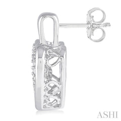 1/10 Ctw Round Cut Diamond Emotion Heart Earrings in Sterling Silver 1/10 Ctw Round Cut Diamond Emotion Heart Earrings in Sterling Silver