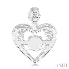 1/10 Ctw Round Cut Diamond Emotion Heart Earrings in Sterling Silver 1/10 Ctw Round Cut Diamond Emotion Heart Earrings in Sterling Silver