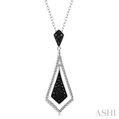 1/10 Ctw Round Cut Black Diamond Fashion Pendant in Sterling Silver with Chain 1/10 Ctw Round Cut Black Diamond Fashion Pendant in Sterling Silver with Chain