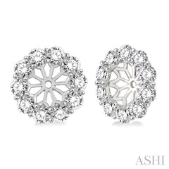 1 1/2 Ctw Round Cut Diamond Earring Jacket in 14K White Gold 1 1/2 Ctw Round Cut Diamond Earring Jacket in 14K White Gold
