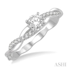1/10 Ctw Round Center Semi-Mount Diamond Engagement Ring in 14K White Gold 1/10 Ctw Round Center Semi-Mount Diamond Engagement Ring in 14K White Gold