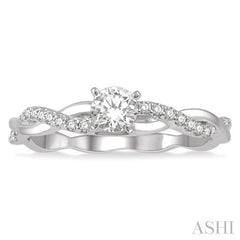 1/10 Ctw Round Center Semi-Mount Diamond Engagement Ring in 14K White Gold 1/10 Ctw Round Center Semi-Mount Diamond Engagement Ring in 14K White Gold