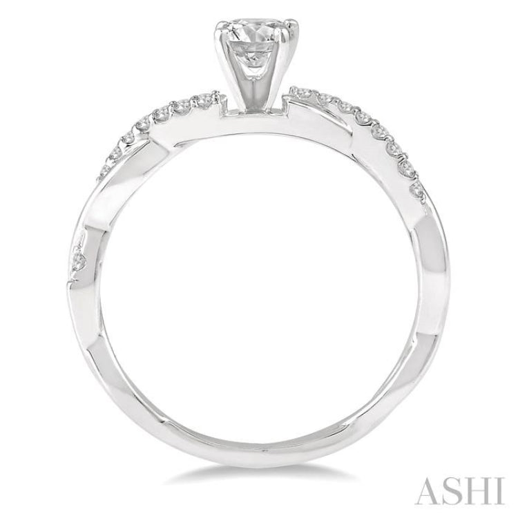 1/10 Ctw Round Center Semi-Mount Diamond Engagement Ring in 14K White Gold 1/10 Ctw Round Center Semi-Mount Diamond Engagement Ring in 14K White Gold