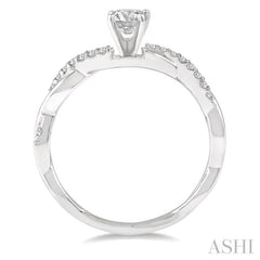 1/10 Ctw Round Center Semi-Mount Diamond Engagement Ring in 14K White Gold 1/10 Ctw Round Center Semi-Mount Diamond Engagement Ring in 14K White Gold