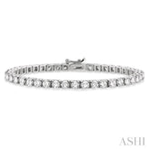9 Ctw Square Shape Round Cut Diamond Tennis Bracelet in 14K White gold