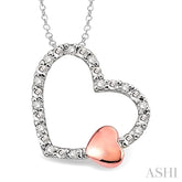 1/20 Ctw Heart Shape Round Cut Diamond Pendant in Sterling Silver with Chain