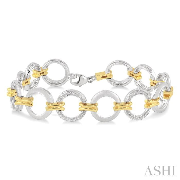 1/10 Ctw Round Cut Diamond Circle Bracelet in Sterling Silver 1/10 Ctw Round Cut Diamond Circle Bracelet in Sterling Silver