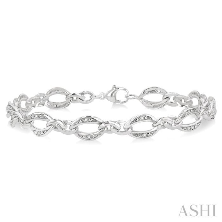 1/10 Ctw Round Cut Diamond Infinity Bracelet in Sterling Silver 1/10 Ctw Round Cut Diamond Infinity Bracelet in Sterling Silver