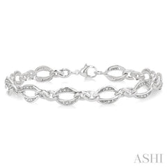 1/10 Ctw Round Cut Diamond Infinity Bracelet in Sterling Silver 1/10 Ctw Round Cut Diamond Infinity Bracelet in Sterling Silver