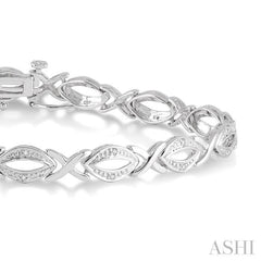 1/10 Ctw Round Cut Diamond Swirl bracelet in Sterling Silver 1/10 Ctw Round Cut Diamond Swirl bracelet in Sterling Silver