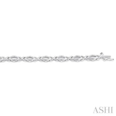 1/10 Ctw Round Cut Diamond Swirl bracelet in Sterling Silver 1/10 Ctw Round Cut Diamond Swirl bracelet in Sterling Silver