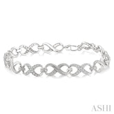 1/10 Ctw Round Cut Diamond Swirl bracelet in Sterling Silver