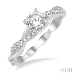 1/10 Ctw Round Center Semi-Mount Diamond Engagement Ring in 14K White Gold 1/10 Ctw Round Center Semi-Mount Diamond Engagement Ring in 14K White Gold