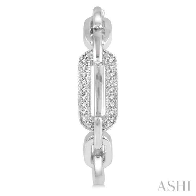 1/10 Ctw Round Cut Diamond Paperclip Hoop Earring in Sterling Silver 1/10 Ctw Round Cut Diamond Paperclip Hoop Earring in Sterling Silver