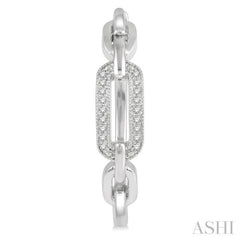 1/10 Ctw Round Cut Diamond Paperclip Hoop Earring in Sterling Silver 1/10 Ctw Round Cut Diamond Paperclip Hoop Earring in Sterling Silver