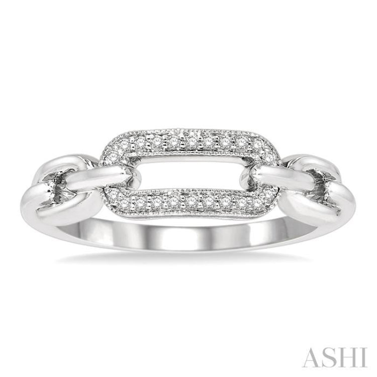 1/10 Ctw Round Cut Diamond Paperclip Ring in Sterling Silver 1/10 Ctw Round Cut Diamond Paperclip Ring in Sterling Silver