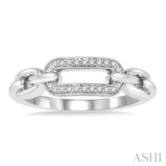 1/10 Ctw Round Cut Diamond Paperclip Ring in Sterling Silver 1/10 Ctw Round Cut Diamond Paperclip Ring in Sterling Silver