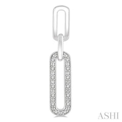 1/10 Ctw Round Cut Diamond Paperclip Earring in Sterling Silver 1/10 Ctw Round Cut Diamond Paperclip Earring in Sterling Silver