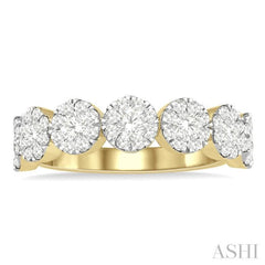 1 Ctw Jointed Circular Mount Lovebright Diamond Cluster Band in 14K Yellow and White Gold 1 Ctw Jointed Circular Mount Lovebright Diamond Cluster Band in 14K Yellow and White Gold