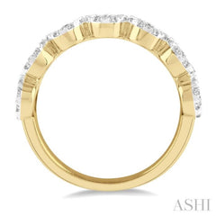 1 Ctw Jointed Circular Mount Lovebright Diamond Cluster Band in 14K Yellow and White Gold 1 Ctw Jointed Circular Mount Lovebright Diamond Cluster Band in 14K Yellow and White Gold