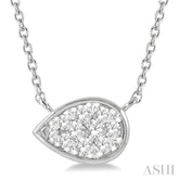 1/6 Ctw Pear Shape Lovebright Diamond Pendant With Chain in 14K White Gold