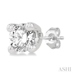 1/10 Ctw Round Cut Diamond Stud Earring in 14K White Gold 1/10 Ctw Round Cut Diamond Stud Earring in 14K White Gold