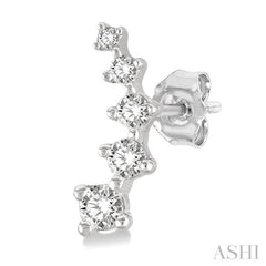1/10 Ctw Round Cut Diamond Petite Fashion Climbers in 14K White Gold 1/10 Ctw Round Cut Diamond Petite Fashion Climbers in 14K White Gold