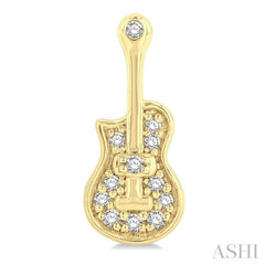 1/10 Ctw Petite Guitar Round Cut Diamond Fashion Stud Earring in 10K Yellow Gold 1/10 Ctw Petite Guitar Round Cut Diamond Fashion Stud Earring in 10K Yellow Gold