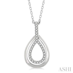 1/10 Ctw Petite Pear Shape Round Cut Diamond Fashion Pendant With Chain in 10K White Gold 1/10 Ctw Petite Pear Shape Round Cut Diamond Fashion Pendant With Chain in 10K White Gold