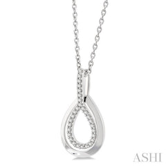 1/10 Ctw Petite Pear Shape Round Cut Diamond Fashion Pendant With Chain in 10K White Gold 1/10 Ctw Petite Pear Shape Round Cut Diamond Fashion Pendant With Chain in 10K White Gold