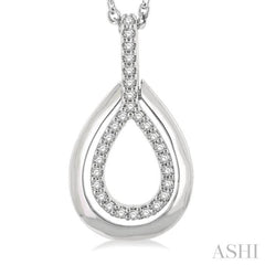 1/10 Ctw Petite Pear Shape Round Cut Diamond Fashion Pendant With Chain in 10K White Gold 1/10 Ctw Petite Pear Shape Round Cut Diamond Fashion Pendant With Chain in 10K White Gold