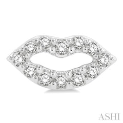 1/10 Ctw Petite Lips Round Cut Diamond Fashion Stud Earring in 10K White Gold 1/10 Ctw Petite Lips Round Cut Diamond Fashion Stud Earring in 10K White Gold