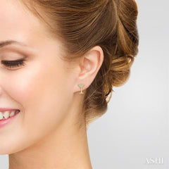 1/10 Ctw Petite Martini Glass Round Cut Diamond Fashion Stud Earring in 10K Yellow Gold 1/10 Ctw Petite Martini Glass Round Cut Diamond Fashion Stud Earring in 10K Yellow Gold