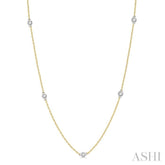 3/4 Ctw Round Cut Diamond Fashion Necklace in 14K Yellow and White Gold