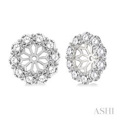 3/4 Ctw Round Cut Diamond Earring Jacket in 14K White Gold 3/4 Ctw Round Cut Diamond Earring Jacket in 14K White Gold