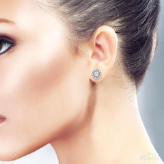 3/4 Ctw Round Cut Diamond Earring Jacket in 14K White Gold 3/4 Ctw Round Cut Diamond Earring Jacket in 14K White Gold