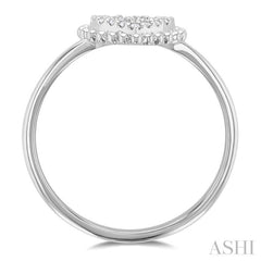 1/10 Ctw Petite Heart Round Cut Diamond Stackable Fashion Ring in 10K White Gold 1/10 Ctw Petite Heart Round Cut Diamond Stackable Fashion Ring in 10K White Gold