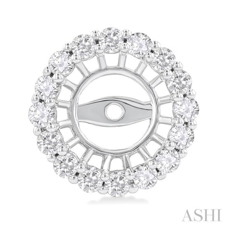 5/8 Ctw Round Cut Diamond 6MM Round Earrings Jacket in 14K White Gold 5/8 Ctw Round Cut Diamond 6MM Round Earrings Jacket in 14K White Gold