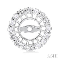 5/8 Ctw Round Cut Diamond 6MM Round Earrings Jacket in 14K White Gold 5/8 Ctw Round Cut Diamond 6MM Round Earrings Jacket in 14K White Gold