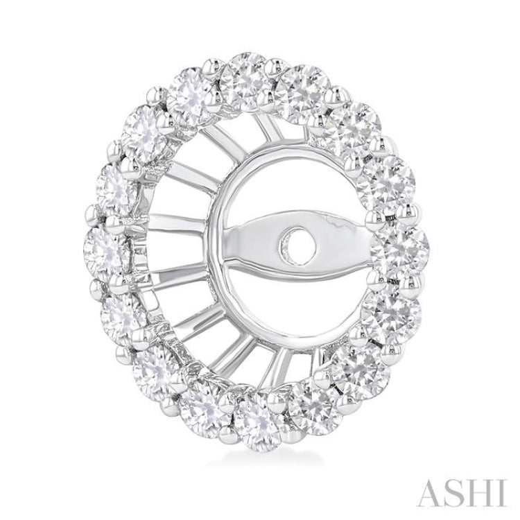 5/8 Ctw Round Cut Diamond 6MM Round Earrings Jacket in 14K White Gold 5/8 Ctw Round Cut Diamond 6MM Round Earrings Jacket in 14K White Gold