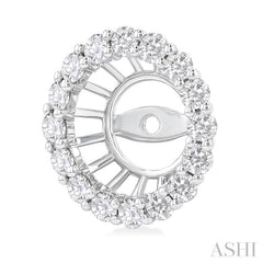 5/8 Ctw Round Cut Diamond 6MM Round Earrings Jacket in 14K White Gold 5/8 Ctw Round Cut Diamond 6MM Round Earrings Jacket in 14K White Gold